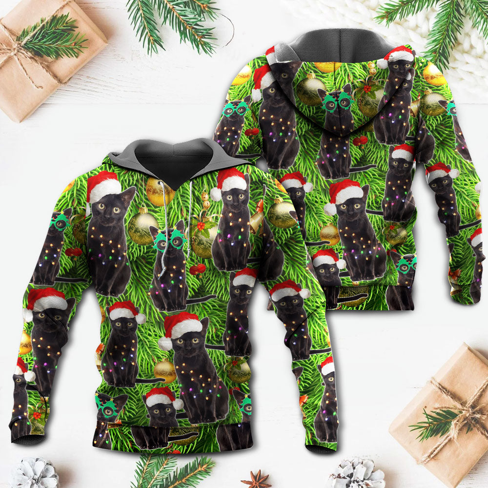 Black Cat Christmas Merry Xmas - 3D Hoodie