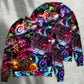 Motorcycle Racing Neon Light Colorful – Sweater - Ugly Christmas Sweater