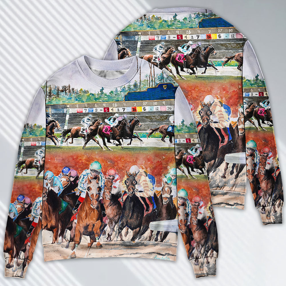 Horse Racing Wild Power Style – Sweater - Ugly Christmas Sweater