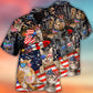 Patriotic Cat Fireworks Celebration - Hawaiian Shirt