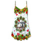 Christmas Sewing Machine Happy Place – Women's Summer Sleeveless V-Neck Camisole Dress