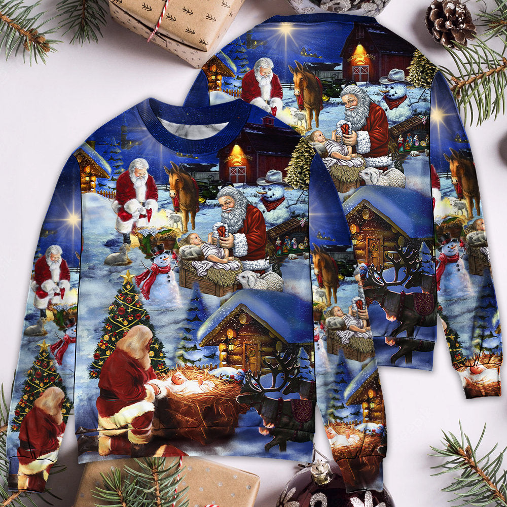 Christmas Jesus Best Gift Ever Art – Sweater - Ugly Christmas Sweater