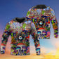 Hippie Mushroom Alien Colorful Art – 3D Hoodie