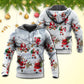 Christmas Santa In Snow Mountain Art Style - Hoodie