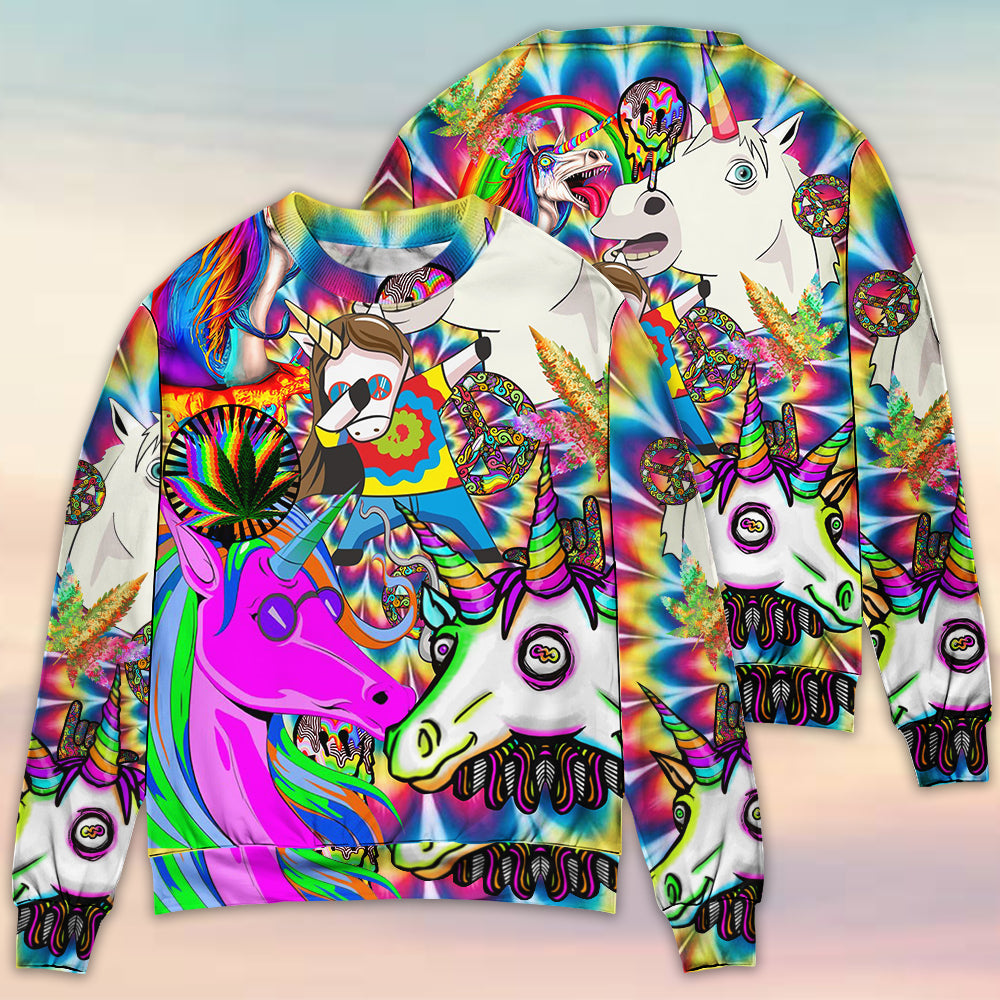 Hippie Unicorn Dream Wonderland Art – Sweater - Ugly Christmas Sweater