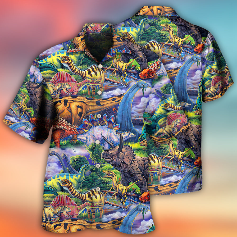 Colorful Dinosaur Creative Art – Hawaiian Shirt