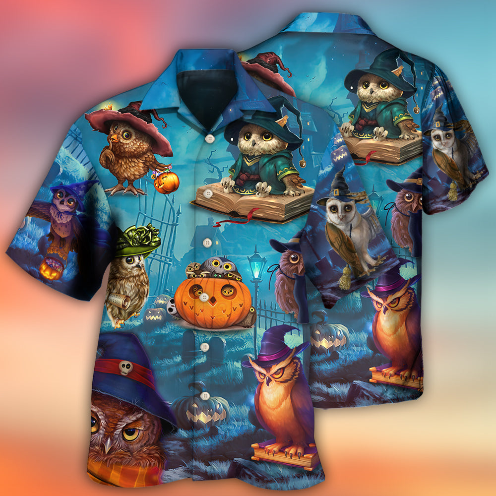 Halloween Owl Witch Night Sky – Hawaiian Shirt