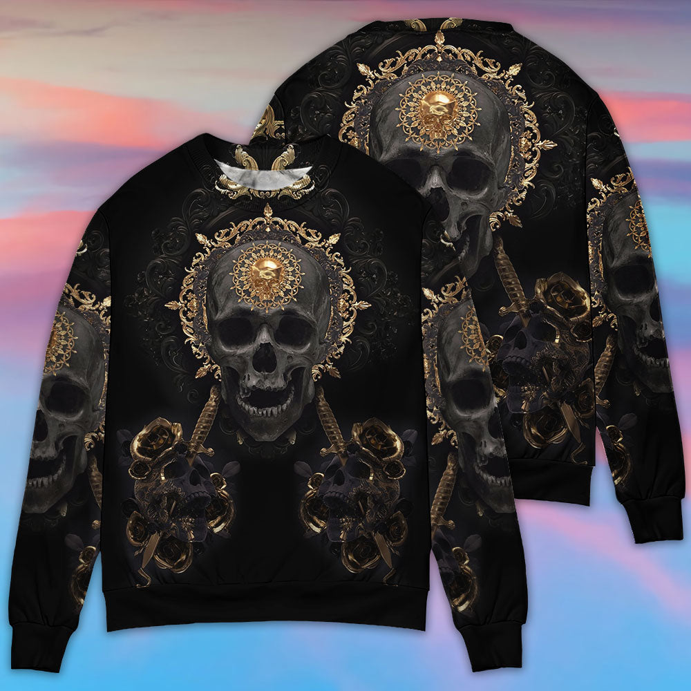 Golden Skull Royal Strength Art – Sweater - Ugly Christmas Sweater