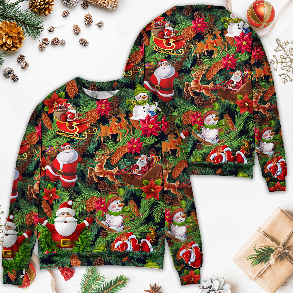 Christmas Santa Snowman Merry Xmas All – Sweater - Ugly Christmas Sweater