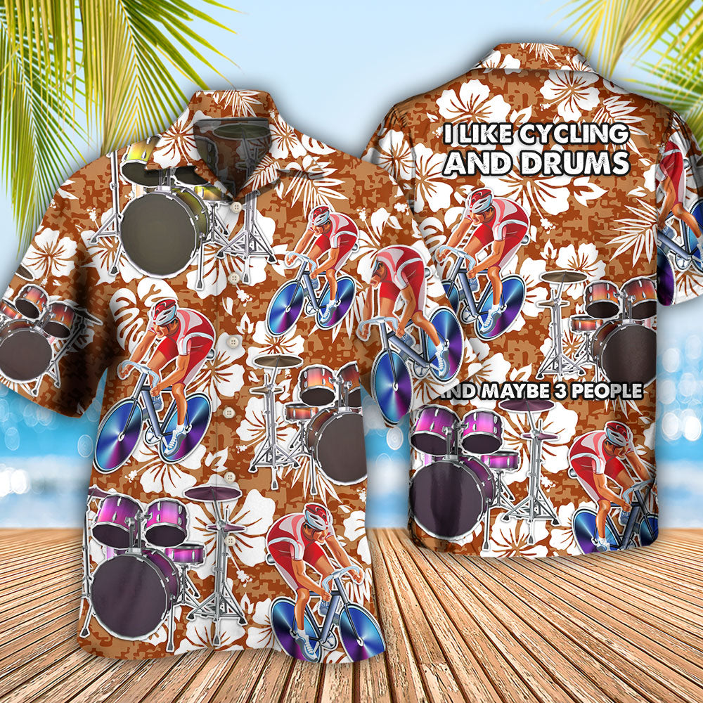 Cycling And Drums Music Lover - Hawaiian Shirt