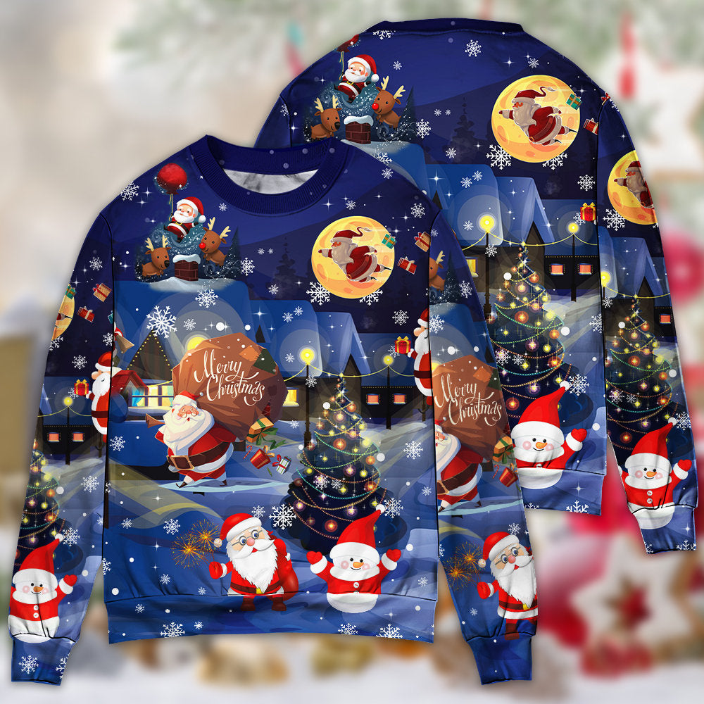 Christmas Love Santa And Gifts – Sweater - Ugly Christmas Sweater