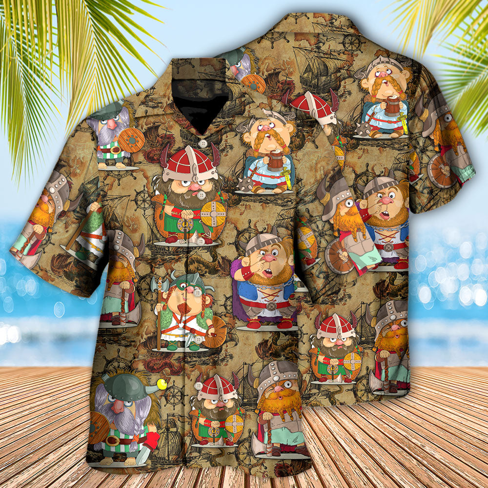 Funny Viking Map Nordic Art – Hawaiian Shirt