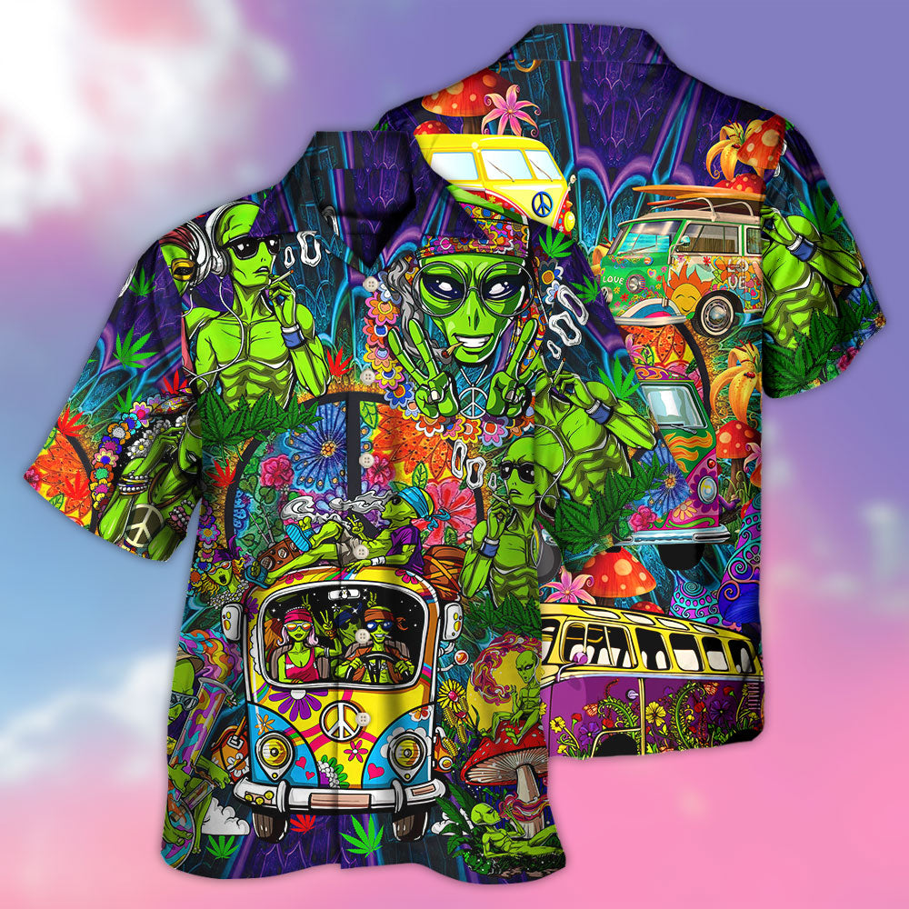 Hippie Space Alien Psychedelic Art – Hawaiian Shirt