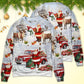 Christmas Santa Gift Snow Painting Art – Sweater - Ugly Christmas Sweater