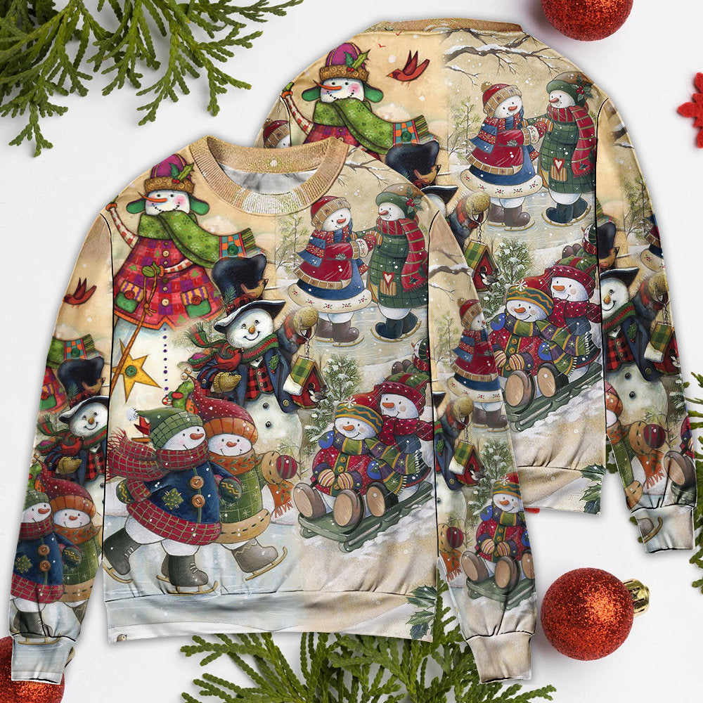 Christmas Couple Snowman Winter Love – Sweater - Ugly Christmas Sweater