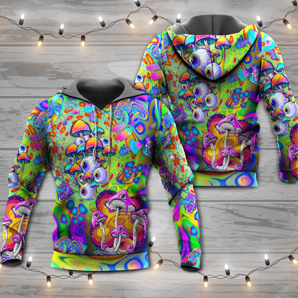 Hippie Mushroom Stay Trippy Style - 3D Hoodie