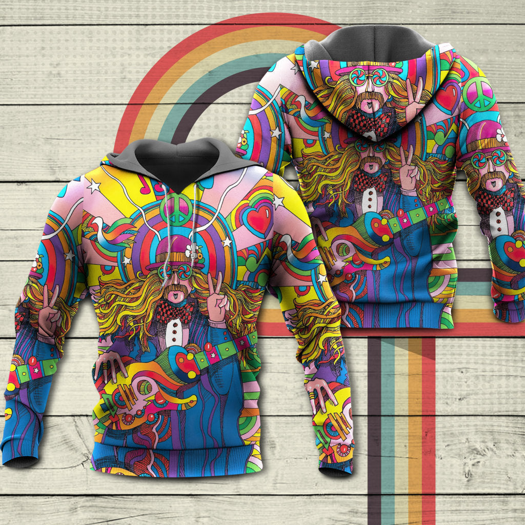 Hippie Rock Music Colorful Style - Hoodie