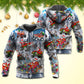 Santa Red Truck Snow Mountain - 3D Hoodie