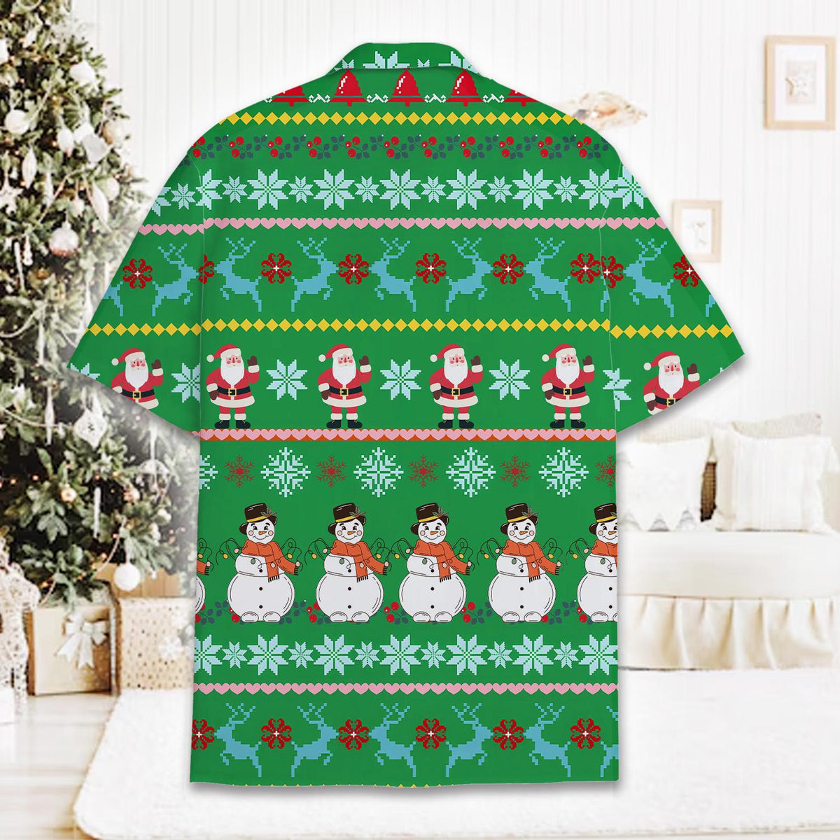Funny Santa Snowman Christmas Ugly Sweater – Hawaiian Shirt