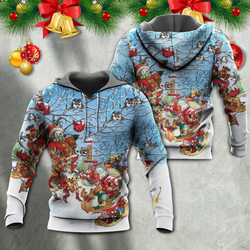 Christmas Gnome Playing Winter Holiday - Hoodie