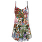 Christmas Farm Animals Happy Holiday – Women's Summer Sleeveless V-Neck Camisole Dress