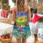 Crocodile Love Merry Christmas – Women's Summer Sleeveless V-Neck Camisole Dress