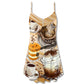 Cat Coffee Lover Quote – Women's Summer Sleeveless V-Neck Camisole Dress