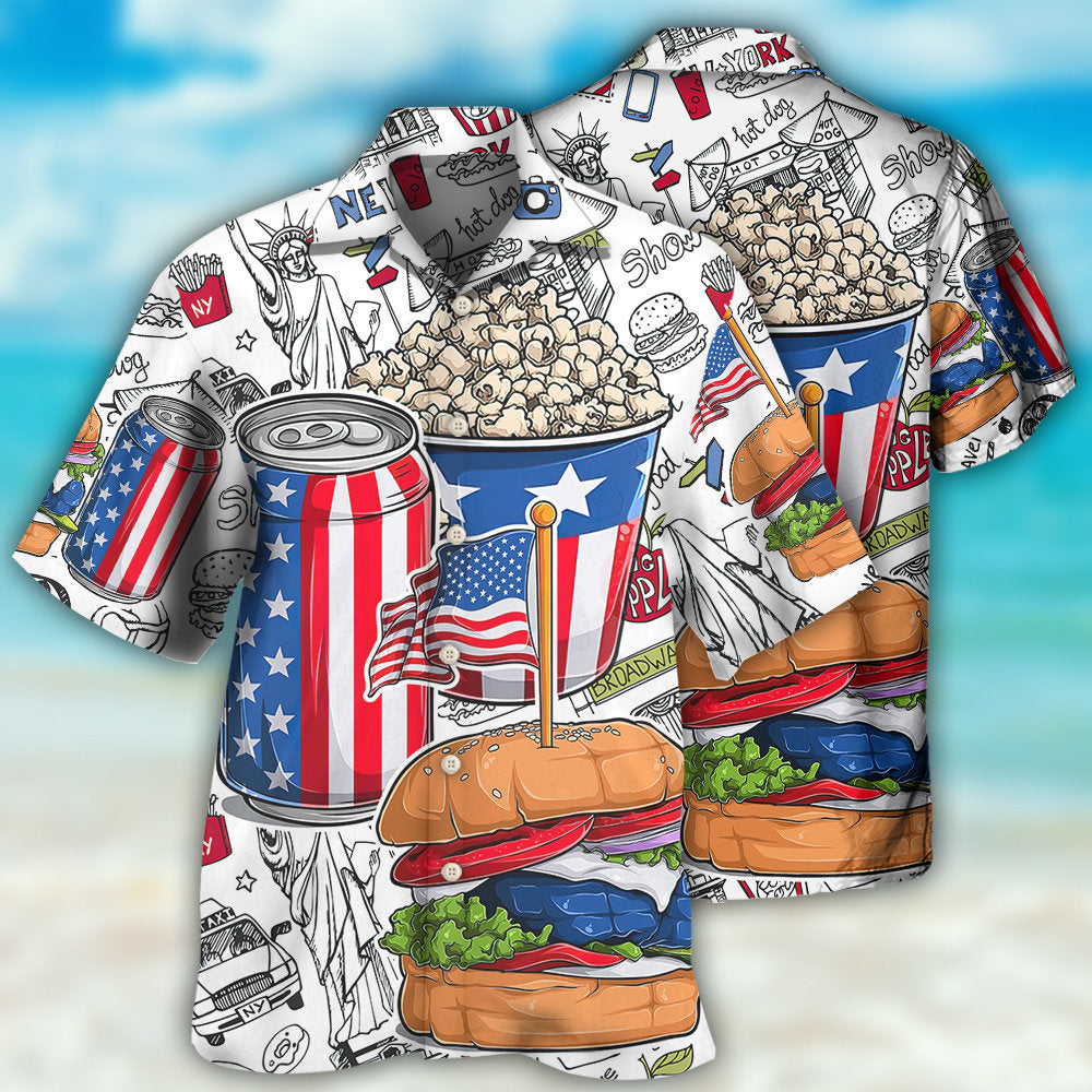 Patriotic Food Independence Day Celebration – Hawaiian Shirt