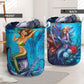 Mermaid Beautitul And Skull - Laundry Basket - Owls Matrix LTD