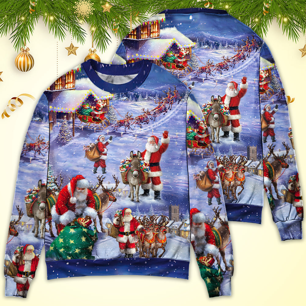 Christmas Santa Story Night Gift Art – Sweater - Ugly Christmas Sweater