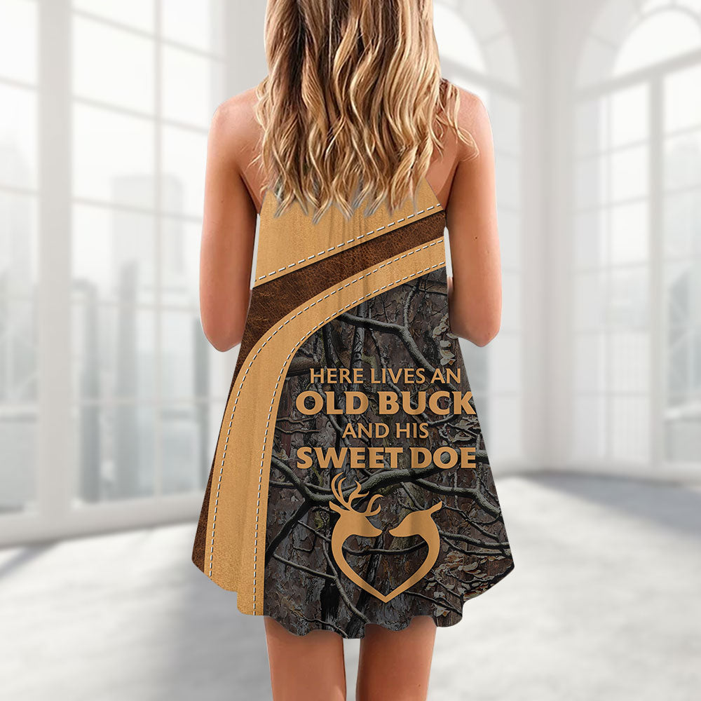 Deer Buck And Doe Nature Quote – Women's Summer Sleeveless V-Neck Camisole Dress