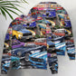Classic Car Show Lifestyle Art – Sweater - Ugly Christmas Sweater