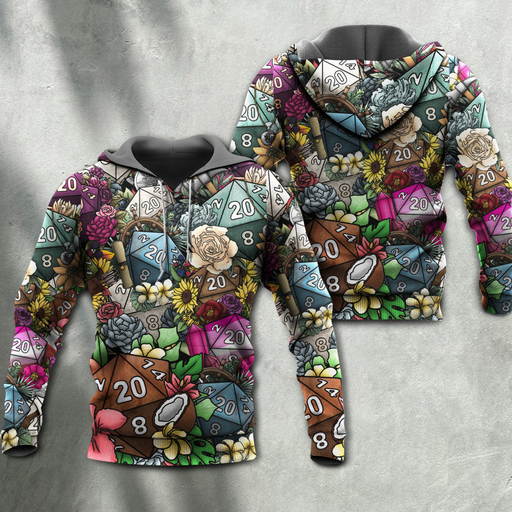 Dice Flower Hippie Art Style - 3D Hoodie