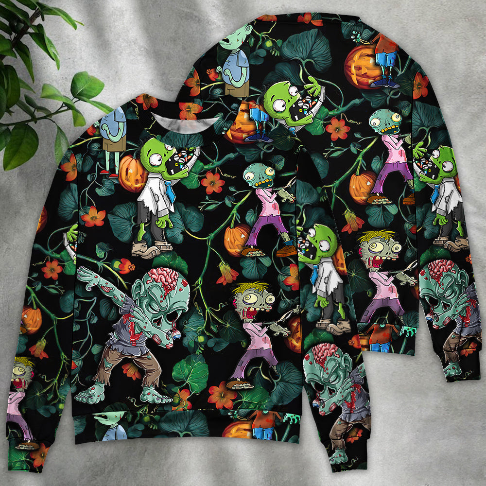 Halloween Tropical Pumpkin Fantasy Art – Sweater - Ugly Christmas Sweater