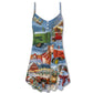 Christmas Farm Happiness – Women's Summer Sleeveless V-Neck Camisole Dress