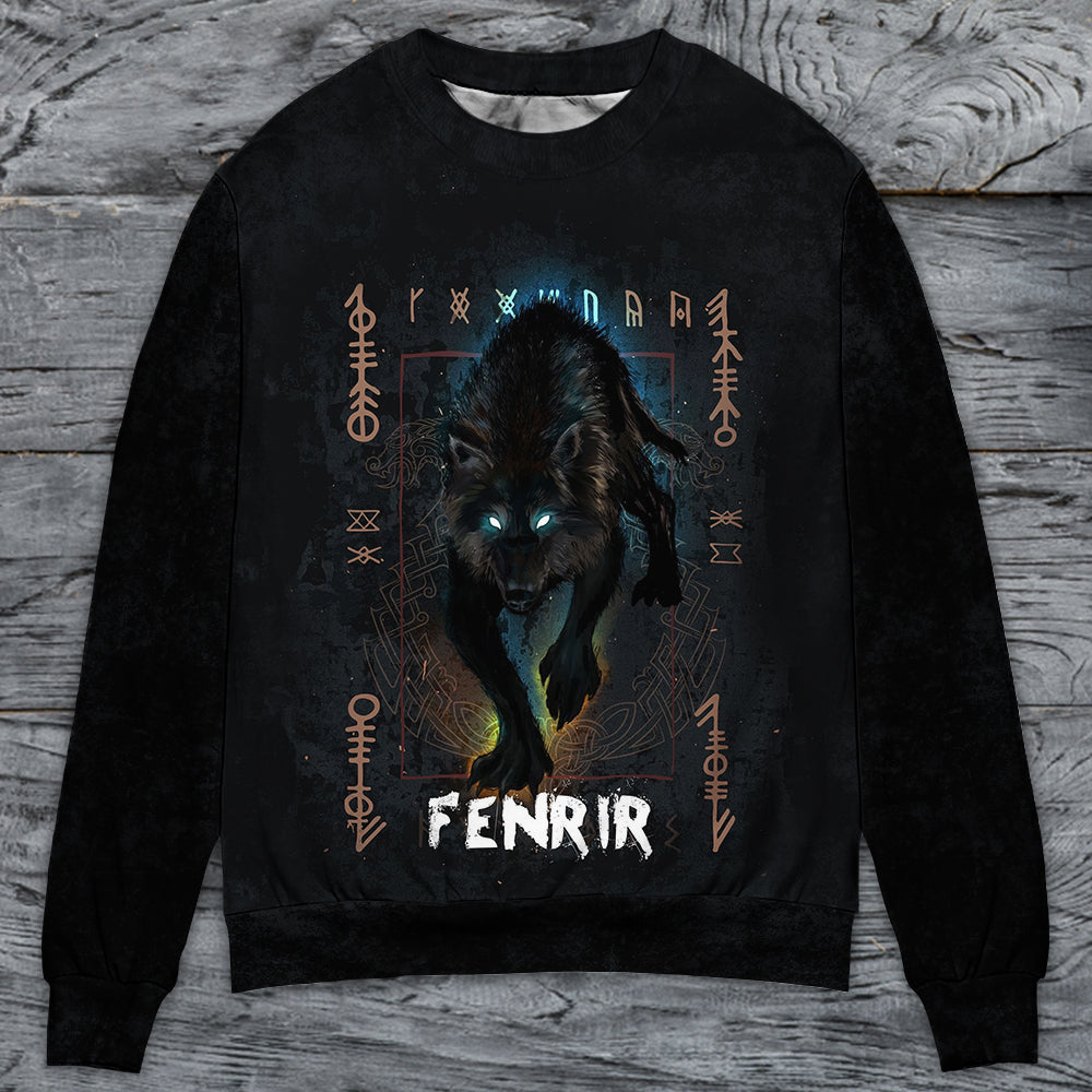 Viking Wolf Mythic Power Style – Sweater - Ugly Christmas Sweater