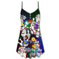 Christmas Bowling Split Neon Lights – Women's Summer Sleeveless V-Neck Camisole Dress