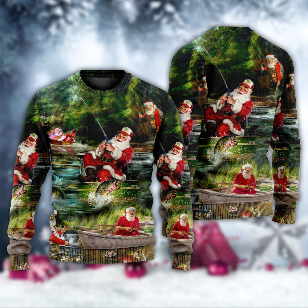 Christmas Merry Fishmas Happy Reel – Sweater - Ugly Christmas Sweater