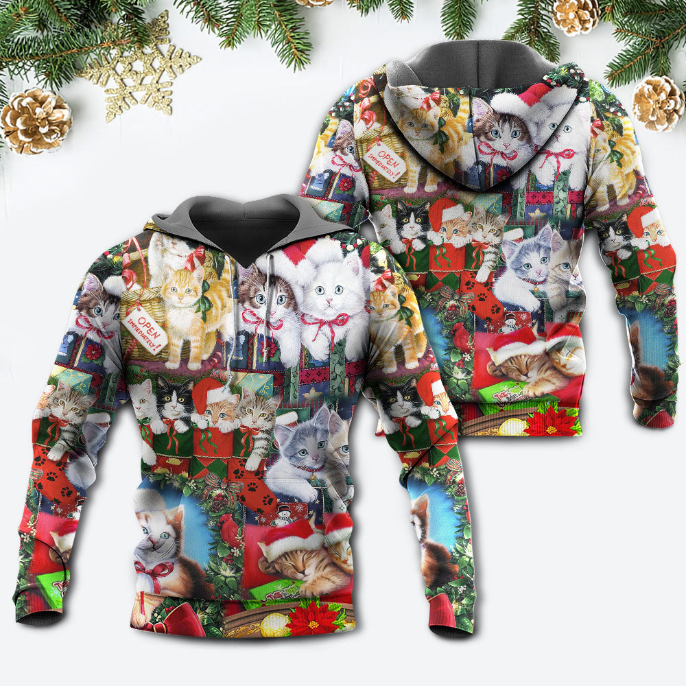 Cat Christmas Tree Merry Xmas - 3D Hoodie