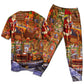 Christmas Santa And Happiness - Pajamas Short Sleeve - Owls Matrix LTD