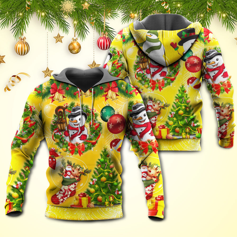 Funny Snowman Christmas Lights - 3D Hoodie