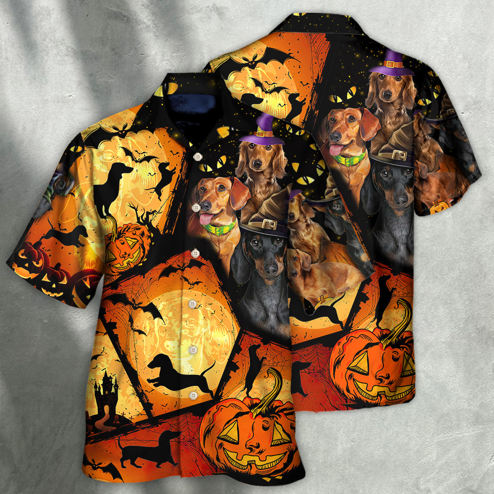 Halloween Dachshund With Pumpkin – Hawaiian Shirt