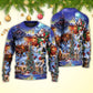 Christmas Santa Reindeer Gift Light Art – Sweater - Ugly Christmas Sweater
