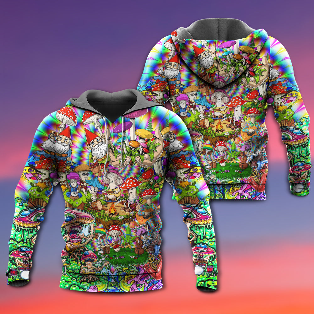 Hippie Mushroom Music Life Band Art – 3D Hoodie