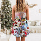 Santa And Snowman Snow Village – Women's Summer Sleeveless V-Neck Camisole Dress