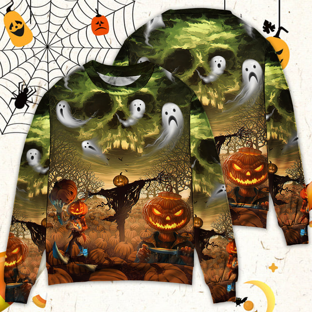 Halloween Pumpkin Ghost Fantasy Style – Sweater - Ugly Christmas Sweater