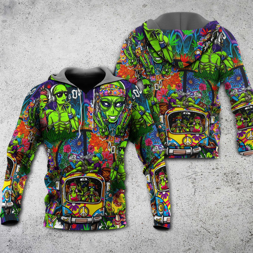 Hippie Space Alien Art - 3D Hoodie
