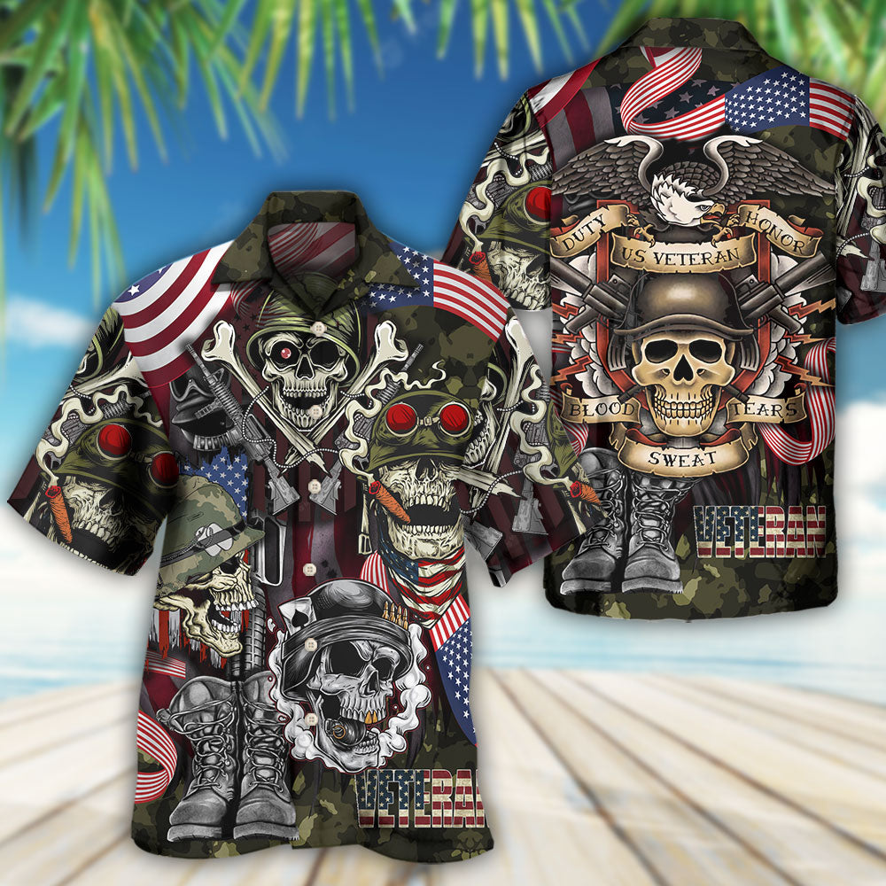 Veteran Skull Military Tribute Art – Hawaiian Shirt