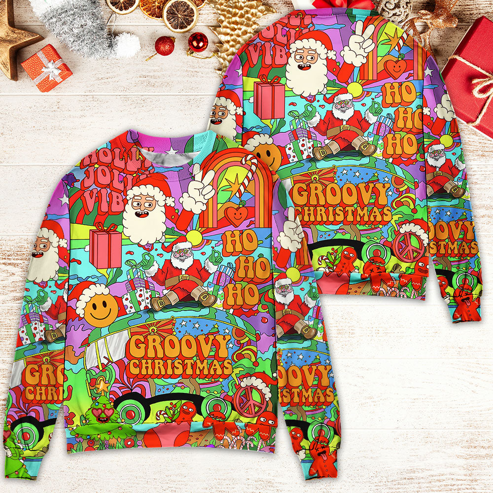 Christmas Hippie Santa Bus Peace – Sweater - Ugly Christmas Sweater