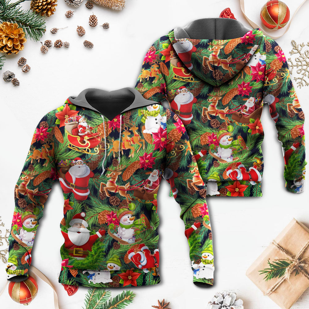 Christmas Santa Snowman Merry Xmas Everyone - Hoodie